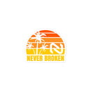 CrossFit Never Broken Palm Tree Bubble-Free Sticker
