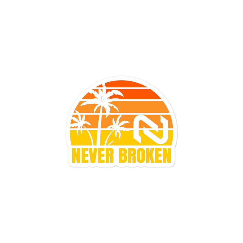 CrossFit Never Broken Palm Tree Bubble-Free Sticker