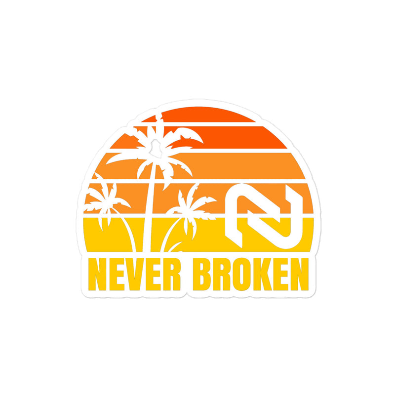 CrossFit Never Broken Palm Tree Bubble-Free Sticker