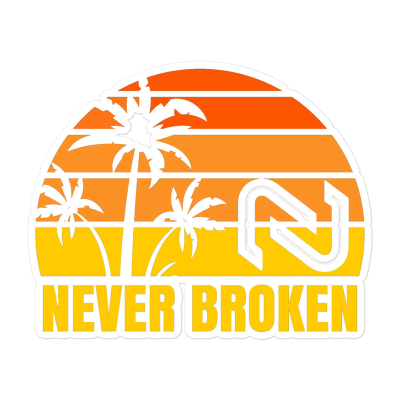 CrossFit Never Broken Palm Tree Bubble-Free Sticker