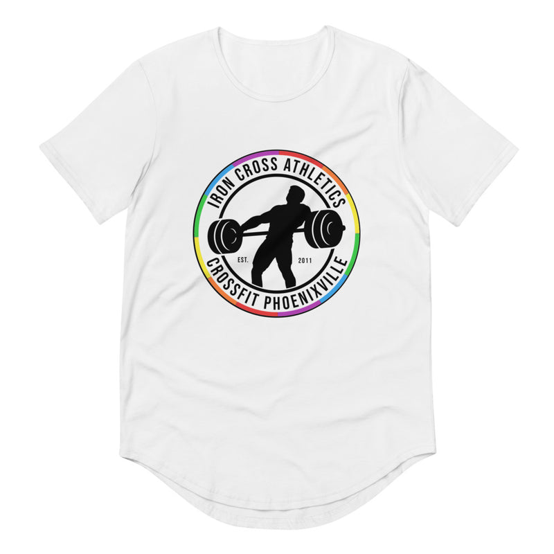 CrossFit Phoenixville Rainbow Men's Curved Hem T-Shirt