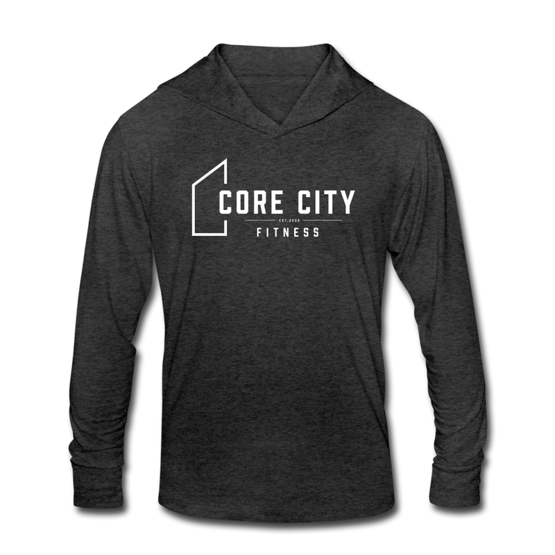 Core City Fitness Basic Hooded Long-Sleeve - heather black