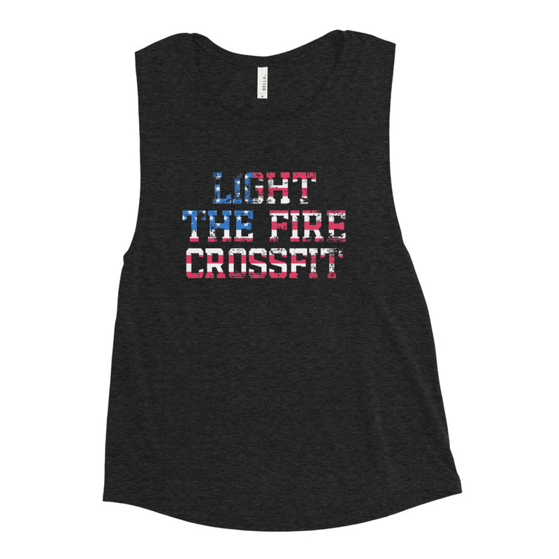 Light The Fire CrossFit American Ladies Muscle Tank